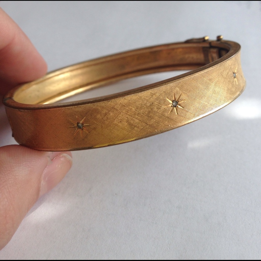 Antique 1930's 12k gold & diamond bracelet